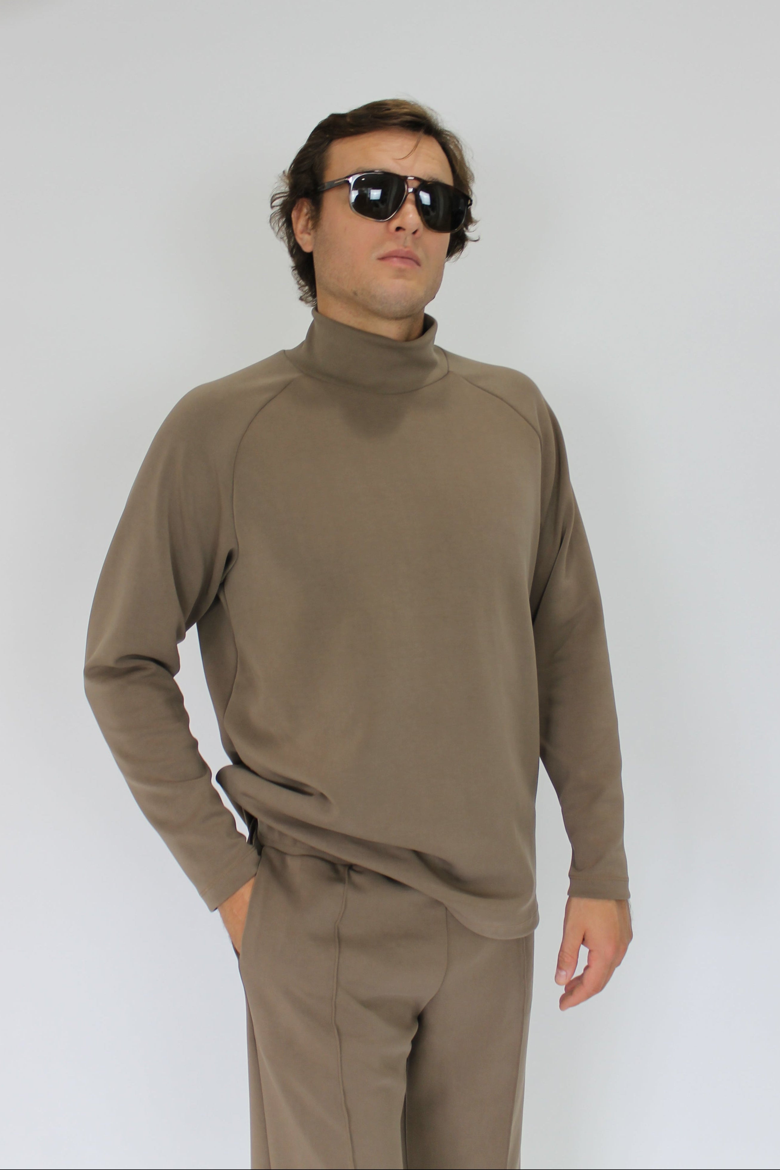 Modal High Neck Raglan Long Sleeve top